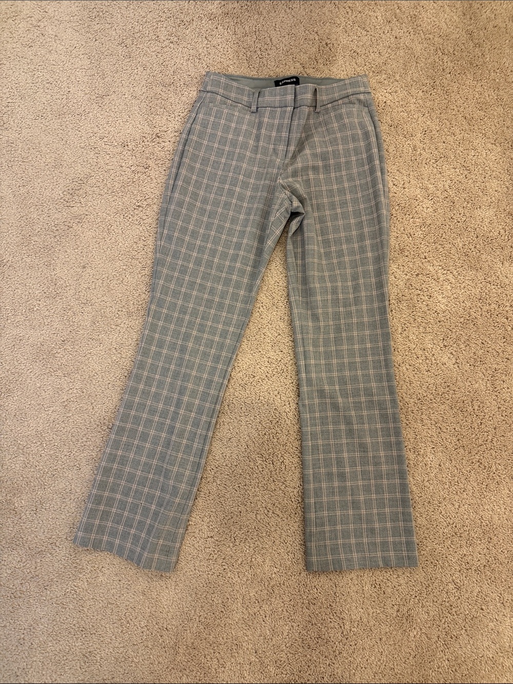 Women’s Gray Plaid Boot Cut Pants